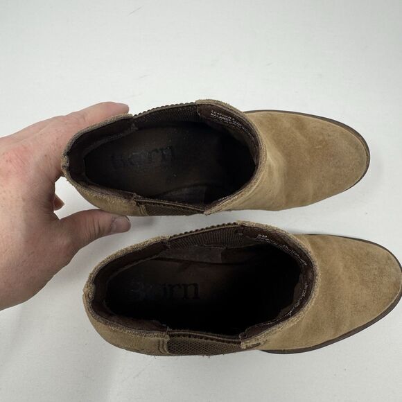 BORN Heeled Boots Womens 6 Brown Suede Leather Comfort Western Boho - Picture 9 of 10